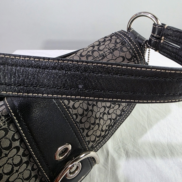 Vintage Coach F10926 Signature Soho Black Leather Buckle Y2K Flap Shoulder Bag. - Picture 14 of 14